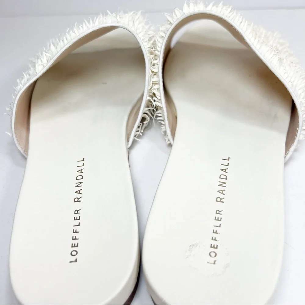 Loeffler Randall Ava Ivory Fringe Slide Sandals size 9.5 - Picture 5 of 14
